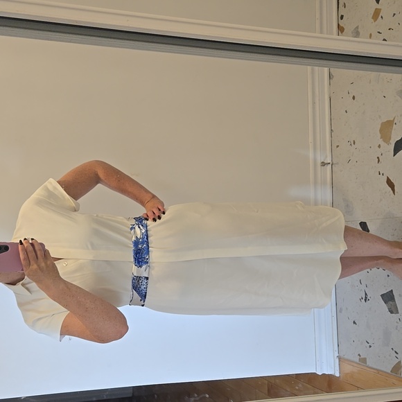 Beautiful white dress from Massimo Dutti no belt, FREE silk scarf - Picture 13 of 15